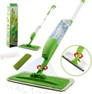 kinspory 360° rotation spraying mop set for floor & window, 350ml water tank with washable pads and refills logo