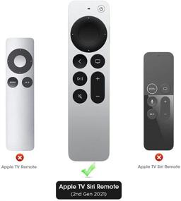 img 3 attached to Black Silicone Case for Apple TV Siri Remote 2nd Gen - Anti Slip Shockproof Protective Cover for Apple TV 4K 2021 Remote Control - Protector Skin Sleeve Holder