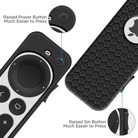 img 2 attached to Black Silicone Case for Apple TV Siri Remote 2nd Gen - Anti Slip Shockproof Protective Cover for Apple TV 4K 2021 Remote Control - Protector Skin Sleeve Holder