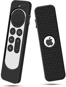 img 4 attached to Black Silicone Case for Apple TV Siri Remote 2nd Gen - Anti Slip Shockproof Protective Cover for Apple TV 4K 2021 Remote Control - Protector Skin Sleeve Holder