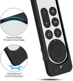 img 1 attached to Black Silicone Case for Apple TV Siri Remote 2nd Gen - Anti Slip Shockproof Protective Cover for Apple TV 4K 2021 Remote Control - Protector Skin Sleeve Holder