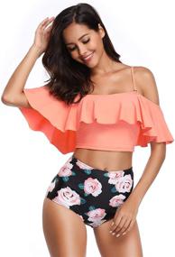 img 3 attached to 👙 Stylish MARINAVIDA Shoulder Ruffle Swimsuit: Trendy Women's Clothing in Swimsuits & Cover Ups
