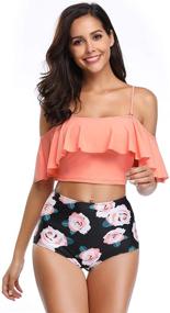 img 4 attached to 👙 Stylish MARINAVIDA Shoulder Ruffle Swimsuit: Trendy Women's Clothing in Swimsuits & Cover Ups