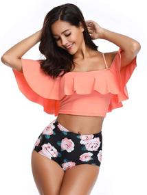 img 2 attached to 👙 Stylish MARINAVIDA Shoulder Ruffle Swimsuit: Trendy Women's Clothing in Swimsuits & Cover Ups