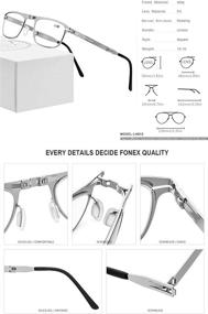 img 1 attached to FONEX LH012 Men's Screwless Folding Reading Glasses - Portable Lightweight Alloy Design