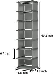 img 3 attached to 👠 JENDEHO 8-Tier STACKABLE Shoe Rack, DIY Shoe Storage Organizer Vertical for Narrow Spaces, Small Entryway Standing Shelf with Waterproof and Dustproof Design