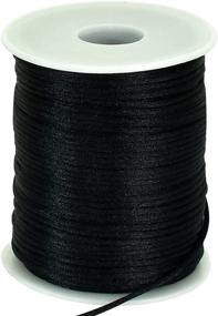 img 4 attached to 🧵 110 Yards Black Nylon Cord Satin String for Bracelet Jewelry Making Rattail Macrame Waxed Trim Cord Necklace Bulk Beading Thread Kumihimo Chinese Knot Craft - TONIFUL 2mm