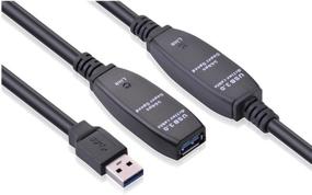 img 4 attached to 🔌 32 Фута Удлинитель USB-кабель - TECHTOO USB 3.0 Активный Повторительный Кабель, A-Мужской до A-Женский с Усилителями Сигнала.