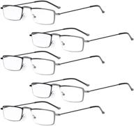 eyekepper 5-pack stainless steel half-eye style reading glasses: gunmetal +1.50 strength - sleek and stylish readers for enhanced vision logo