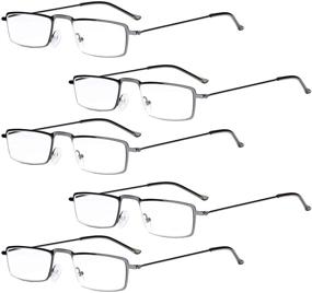 img 4 attached to Eyekepper 5-Pack Stainless Steel Half-eye Style Reading Glasses: Gunmetal +1.50 Strength - Sleek and Stylish Readers for Enhanced Vision