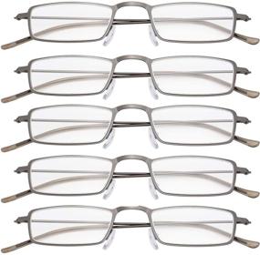 img 3 attached to Eyekepper 5-Pack Stainless Steel Half-eye Style Reading Glasses: Gunmetal +1.50 Strength - Sleek and Stylish Readers for Enhanced Vision