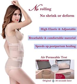 img 2 attached to 🤰 3-in-1 Postpartum Support Belt - Beige Shapewear Girdle for Belly, Waist, and Pelvis Recovery - Slimming One Size