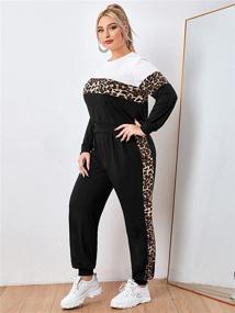 img 2 attached to 🐆 Fierce and Fashionable: Floerns Women's 2 Piece Leopard Tailored Sweatshirt and Pants Set