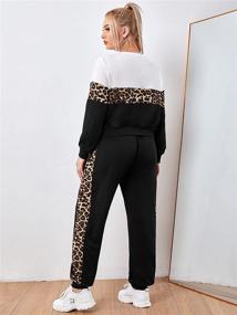 img 3 attached to 🐆 Fierce and Fashionable: Floerns Women's 2 Piece Leopard Tailored Sweatshirt and Pants Set