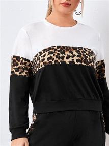 img 1 attached to 🐆 Fierce and Fashionable: Floerns Women's 2 Piece Leopard Tailored Sweatshirt and Pants Set