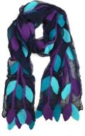 🧣 merino vine leaf felted wool silk long art scarf for women logo