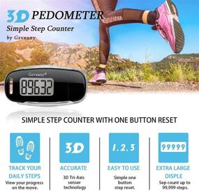 img 2 attached to 🏃 Gzvxuny 3D Pedometer: Accurate Step Counter with Clip, Strap & USB Rechargeable, Daily Target Monitor & Exercise Time Tracker