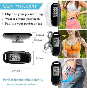 img 3 attached to 🏃 Gzvxuny 3D Pedometer: Accurate Step Counter with Clip, Strap & USB Rechargeable, Daily Target Monitor & Exercise Time Tracker