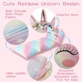 img 1 attached to 🦄 Yoweenton Unicorn Kids Floor Pillows Bed Seat Cover: Transform Your Child's Room with a Queen Size Fold Out Lounger Chair Bed - Perfect Floor Cushion for Boys and Girls - Stylish Pink Cover ONLY!