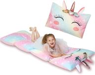 🦄 yoweenton unicorn kids floor pillows bed seat cover: transform your child's room with a queen size fold out lounger chair bed - perfect floor cushion for boys and girls - stylish pink cover only! logo