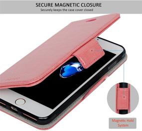 img 1 attached to Navor Detachable Magnetic Wallet Case with RFID Protection and Logo Hole for iPhone 7 Plus [Vajio Series] - Peach (IP7PVJPC)