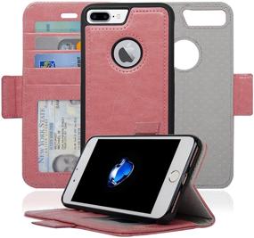 img 4 attached to Navor Detachable Magnetic Wallet Case with RFID Protection and Logo Hole for iPhone 7 Plus [Vajio Series] - Peach (IP7PVJPC)