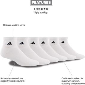 img 3 attached to 🧦 Adidas 6-Pack White Quarter Socks