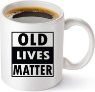 👨 senior lives matter coffee mug - hilarious retirement or birthday gifts for men - unique gag gifts for dad, grandpa, old man, or senior citizens - 11oz coffee cup for men and women logo