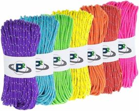 img 1 attached to 🏕️ PARACORD PLANET Fluorescent Reflective 95lb 1.8mm Paracord: Perfect Lengths of 10', 25', 50', 100', 250', 1000' for Camping, Hiking, Tent Rope, Guyline