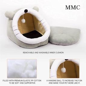 img 2 attached to 🐱 Keep Your Feline Friend Cozy: MMC Half-Enclosed Cat Bed Warm Nest – Removable and Washable Pet House for Indoor Cats