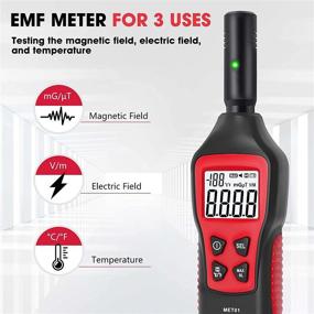 img 3 attached to 📡 EMF Meter: Digital Electromagnetic Field Radiation Detector 3 in 1 with LCD Display - Ideal for Home, Office, Outdoor, and Ghost Hunting