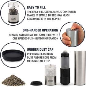 img 2 attached to 🔋 Eparé Electric Salt or Pepper Grinder - Reliable Battery Operated Ceramic Burr Peppermill Shaker with Automatic Stainless Steel Grinders and LED Light