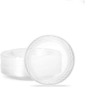img 4 attached to 40-Pack of Plasticpro 6'' Premium Crystal Clear Disposable Plastic Dessert Size Party Plates