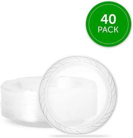 img 1 attached to 40-Pack of Plasticpro 6'' Premium Crystal Clear Disposable Plastic Dessert Size Party Plates