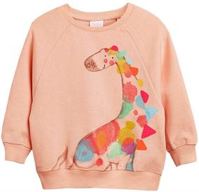 img 4 attached to Adorable BGIRNUK Toddler Girls Dinosaur Printed Sweatshirts - Long Sleeve Crewneck Tops for Kids!