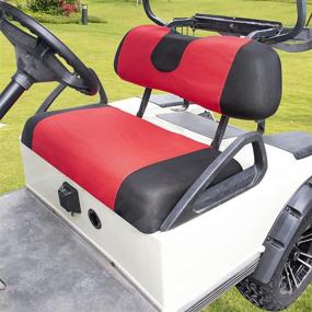 img 3 attached to 🏌️ Golf Cart Seat Cover Set: Warm and Breathable Bench Seat Covers for Club Car, EZGO, Yamaha (Red, Small)