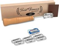 🍞 saint germain handcrafted bread lame knife for sourdough bread scoring, premium dough slashing tool with 6 blades, includes replacement and authentic leather cover logo