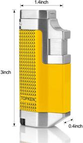 img 3 attached to 🔥 PILOTDIARY Mini Triple Nozzle Butane Torch Candle Lighter with Window and Windproof Design - Refillable, Ideal Birthday Gift for Men (Butane Gas Not Included), Yellow