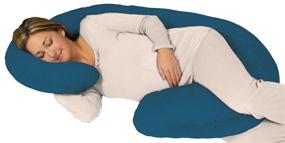 img 3 attached to 🛏️ Snoogle Chic Jersey - Snoogle Total Body Pregnancy Pillow with Easy On-Off Zippered Jersey Knit Cover - Teal