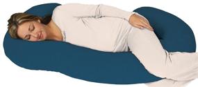 img 2 attached to 🛏️ Snoogle Chic Jersey - Snoogle Total Body Pregnancy Pillow with Easy On-Off Zippered Jersey Knit Cover - Teal
