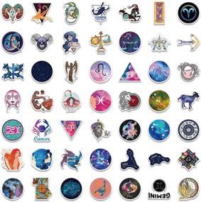 img 3 attached to 100pcs Constellations Zodiac Sign Stickers: Personalize Your Laptop, Water Bottles, Phone, and More with Starry Galaxy Divination Tarot Designs
