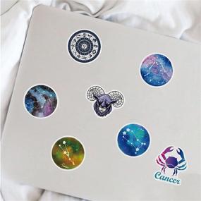 img 1 attached to 100pcs Constellations Zodiac Sign Stickers: Personalize Your Laptop, Water Bottles, Phone, and More with Starry Galaxy Divination Tarot Designs