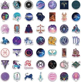 img 2 attached to 100pcs Constellations Zodiac Sign Stickers: Personalize Your Laptop, Water Bottles, Phone, and More with Starry Galaxy Divination Tarot Designs