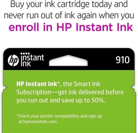 img 1 attached to 🖨️ HP 910 Original Black, Cyan, Magenta, Yellow Ink Cartridges (4-pack) - Compatible with HP OfficeJet 8010, 8020 Series, HP OfficeJet Pro 8020, 8030 Series - Instant Ink-Ready - 3YQ26AN