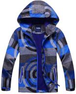 🧥 boys' m2c hooded full-zip windproof fleece lined active jacket logo