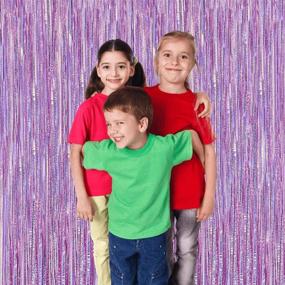 img 2 attached to Purple Foil Fringe Curtain Backdrop