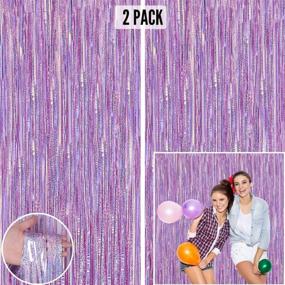 img 4 attached to Purple Foil Fringe Curtain Backdrop