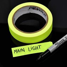 img 3 attached to 🟨 Fluorescent Yellow Labeling Tape - Clean Removable Adhesive Tape for Light Control Board, DJ Mixing Board, Audio Mixer, Arts and Crafts, Office Products - 1"x20Yds