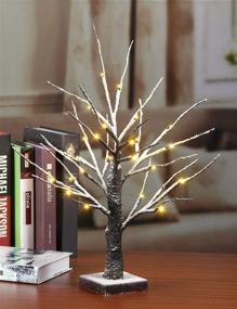 img 4 attached to 🌲 Snow-Dusted Bonsai Tree with 24 LED Lights by LIGHTSHARE