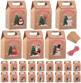 img 4 attached to 🎁 Elcoho 24-Piece Christmas Party Gift Boxes Bags: Xmas Decoration Supplies with 30 Tags